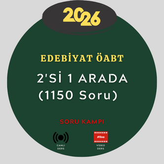 2026-Edebiyat ÖABT- 2'Sİ 1 ARADA (1150 Soru) SORU KAMPI